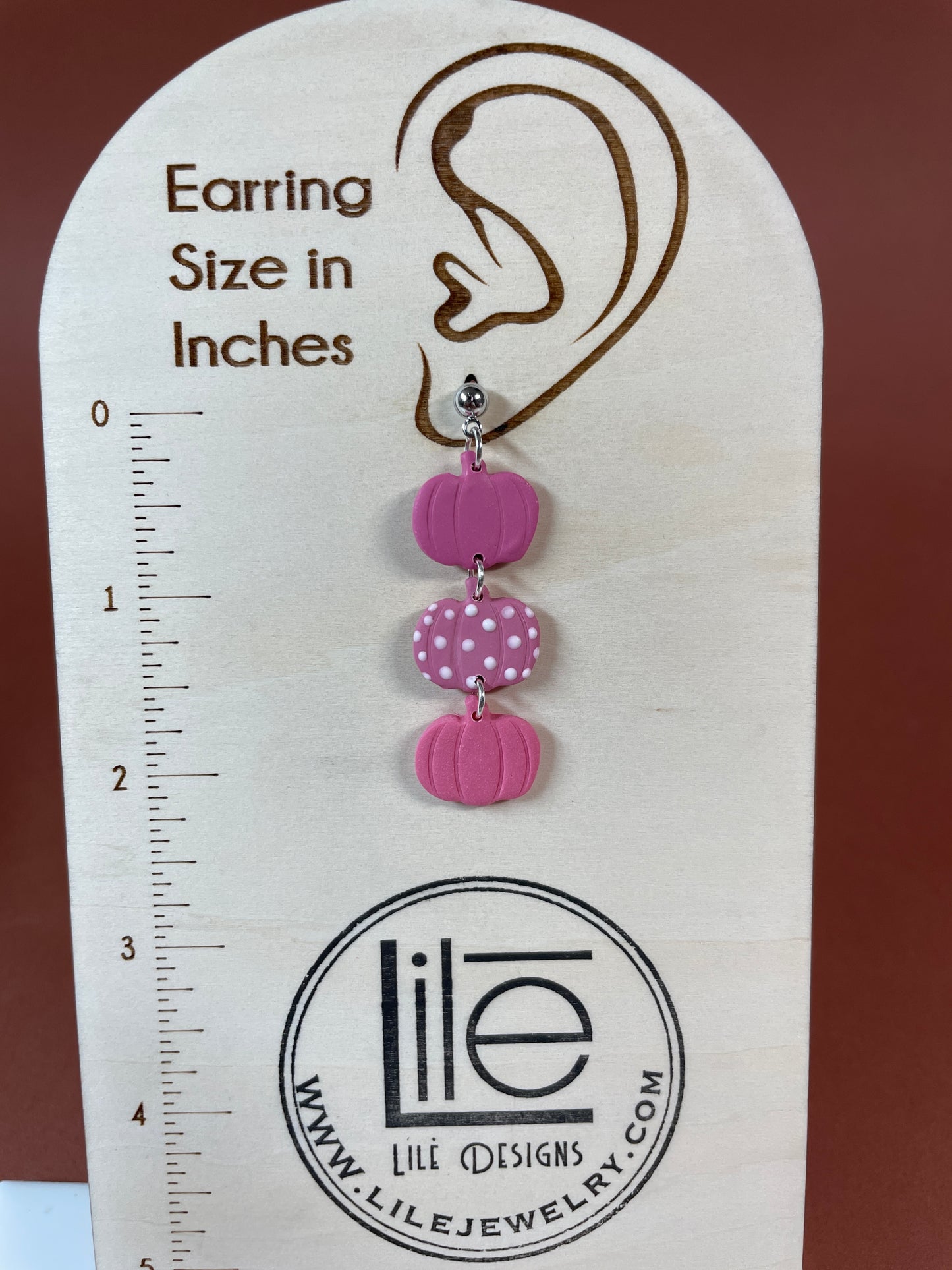 Pink pumpkin dangles