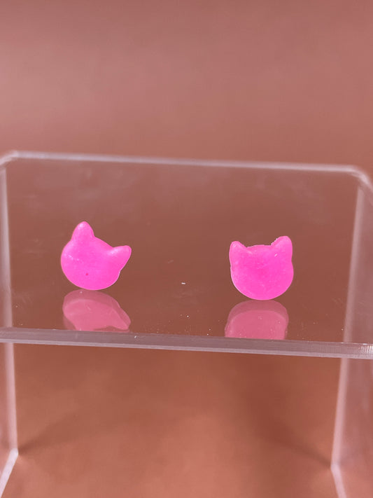 Pink cat studs