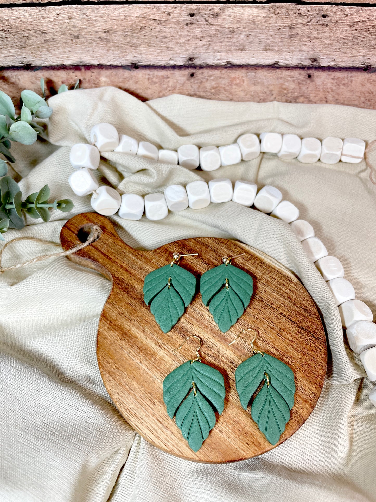 Green feather dangle