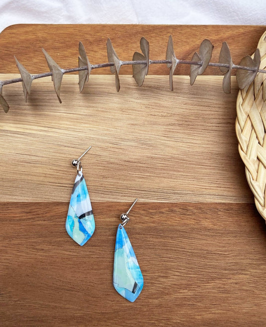 Faux Marble Teardrop Earrings